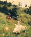 Kiriak Kostandi Fille avec des oies